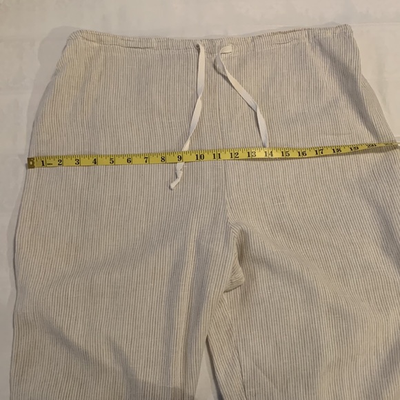 Liz & Jane Some What Funky Women 100% Stripe Drawstring Oversize Linen Pants - Picture 10 of 11